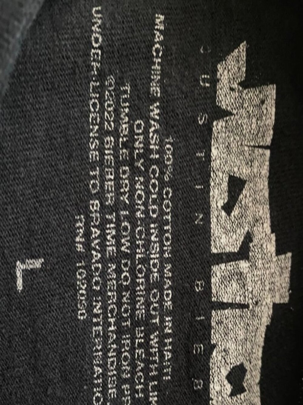 2022 Justin Bieber Official Concert Merch Justice World Tour T-Shirt - Picture 3 of 3